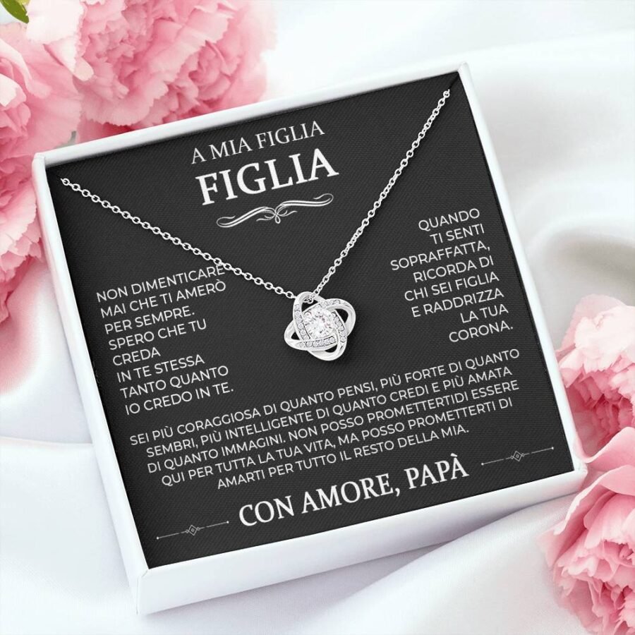 LifePathCompass© - To My Daughter - Love Knot Necklace - Italian - Kép 4
