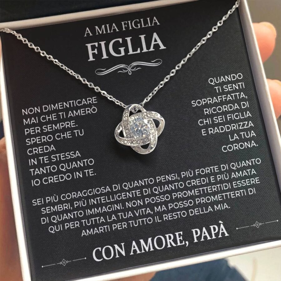 LifePathCompass© - To My Daughter - Love Knot Necklace - Italian - Kép 5