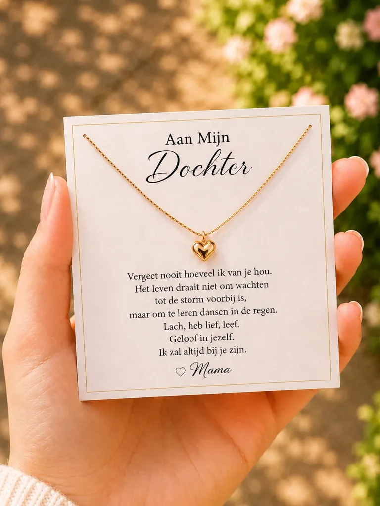 Heart Necklace with LED Wooden Box