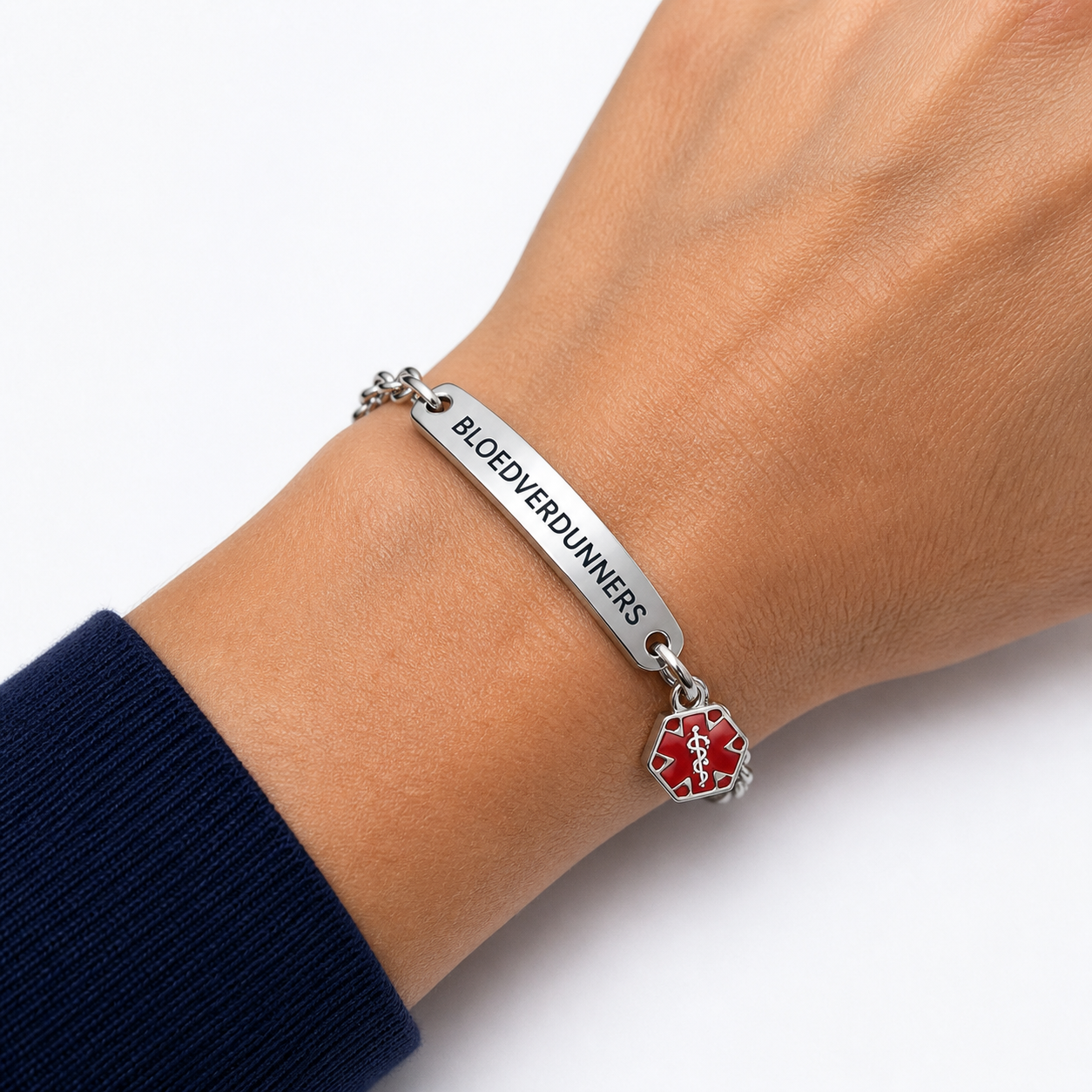 Medical ID bracelet worn on the wrist