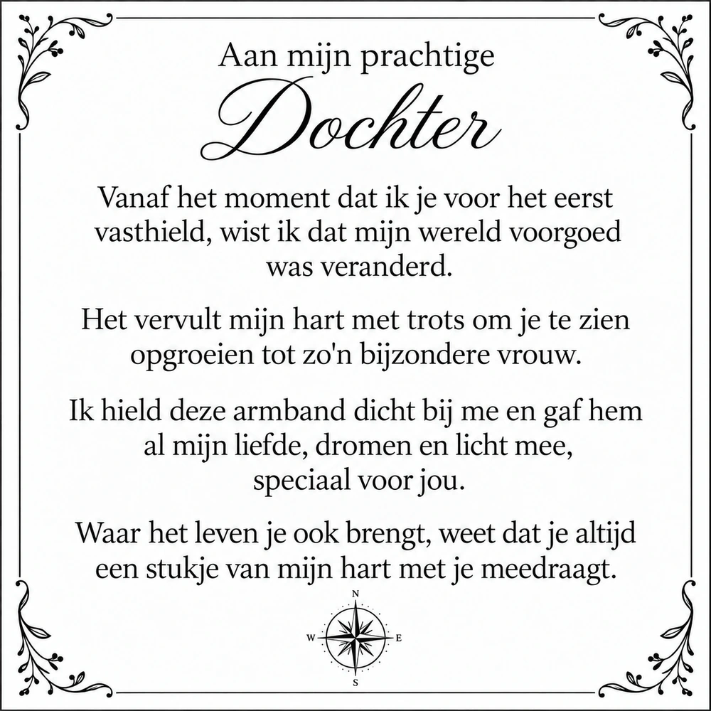 Nederlandse boodschapkaart voor mijn prachtige dochter