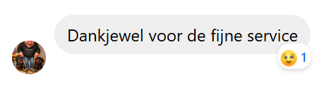 Dankjewel voor de fijne service